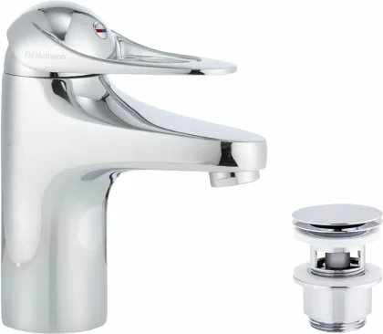 FMM 8063 9000 E II tvättställsblandare, push-down ventil