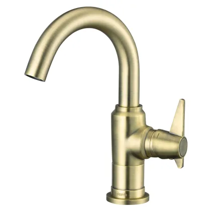 Tvättställsblandare Temisto Guld Matt 22,7 cm