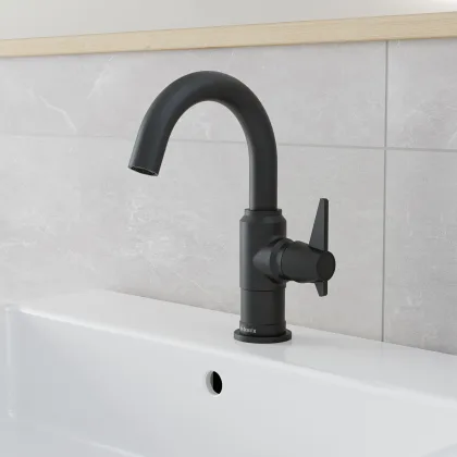 Tvättställsblandare Temisto Svart Matt 22,7 cm