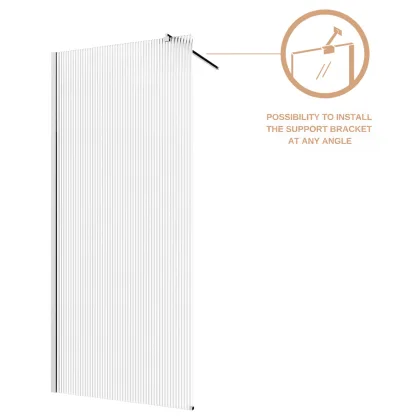 Duschvägg Asona 80 cm Krom Blank Räfflat